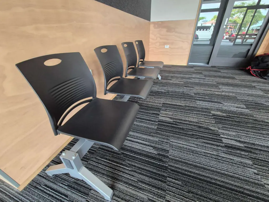 NZ Commercial-Grade Tandem Beam Seating angled view.webp